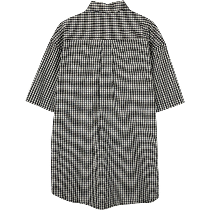 Dockers x Levi's Seersucker Short-Sleeve Button-Down Check Shirt, Men's Size M (approx.) cotton navy blue type Vintage Second Hand