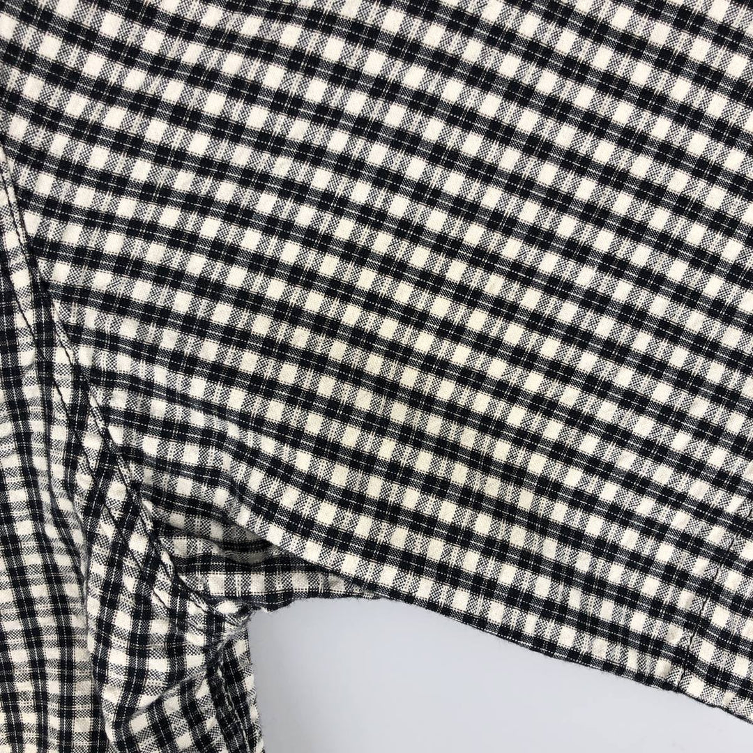 Dockers x Levi's Seersucker Short-Sleeve Button-Down Check Shirt, Men's Size M (approx.) cotton navy blue type Vintage Second Hand