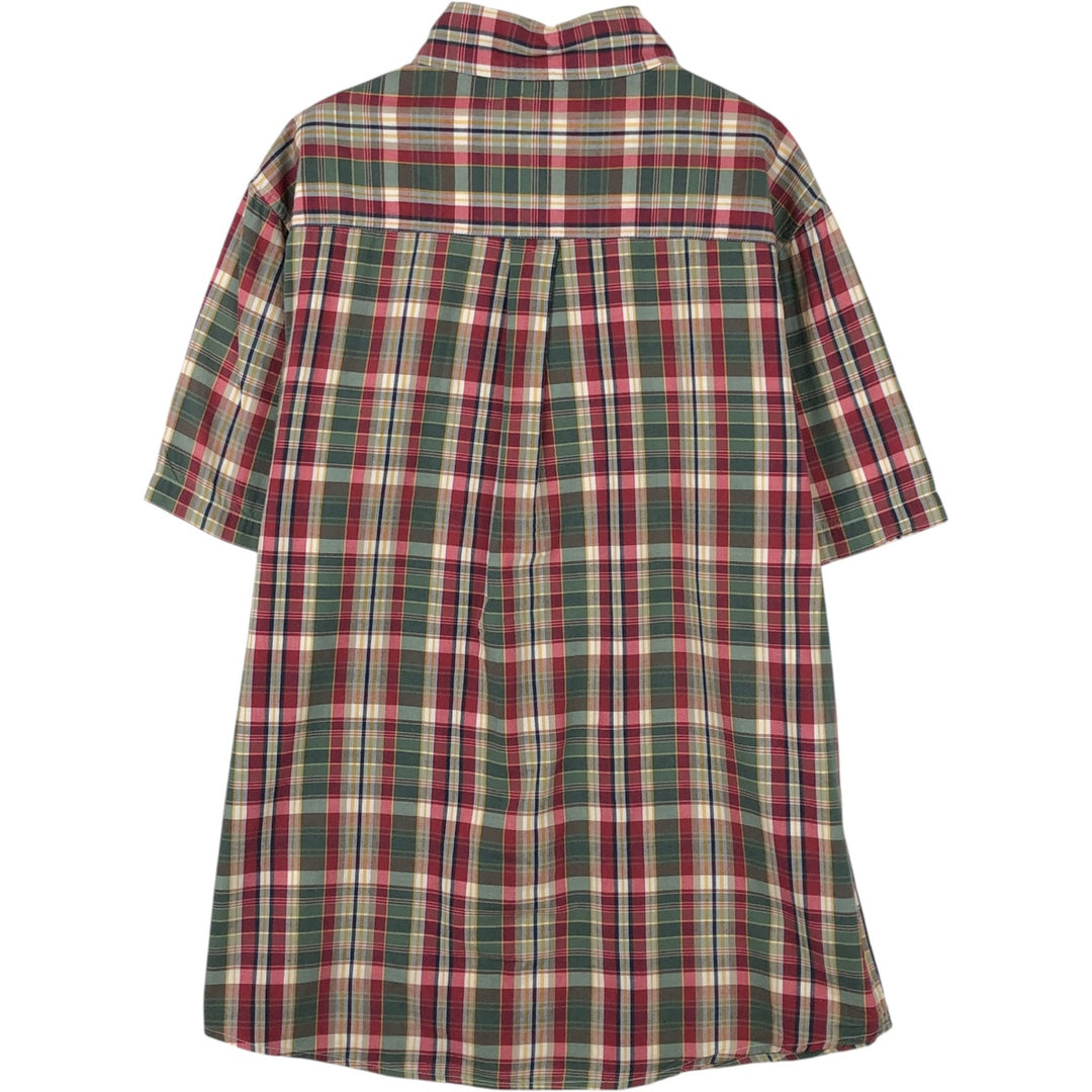 CHAPS Short-Sleeve Button-Down Check Shirt, Men's Size L (approx.) cotton red type Vintage Second Hand