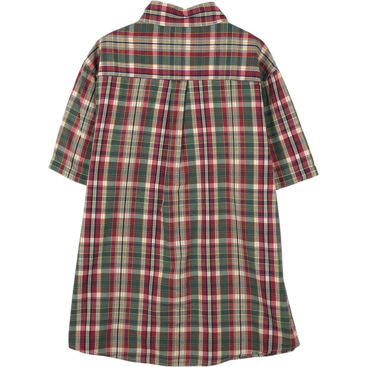 CHAPS Short-Sleeve Button-Down Check Shirt, Men's Size L (approx.) cotton red type Vintage Second Hand