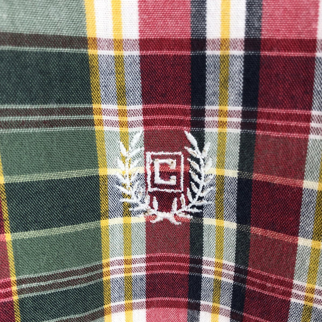 CHAPS Short-Sleeve Button-Down Check Shirt, Men's Size L (approx.) cotton red type Vintage Second Hand