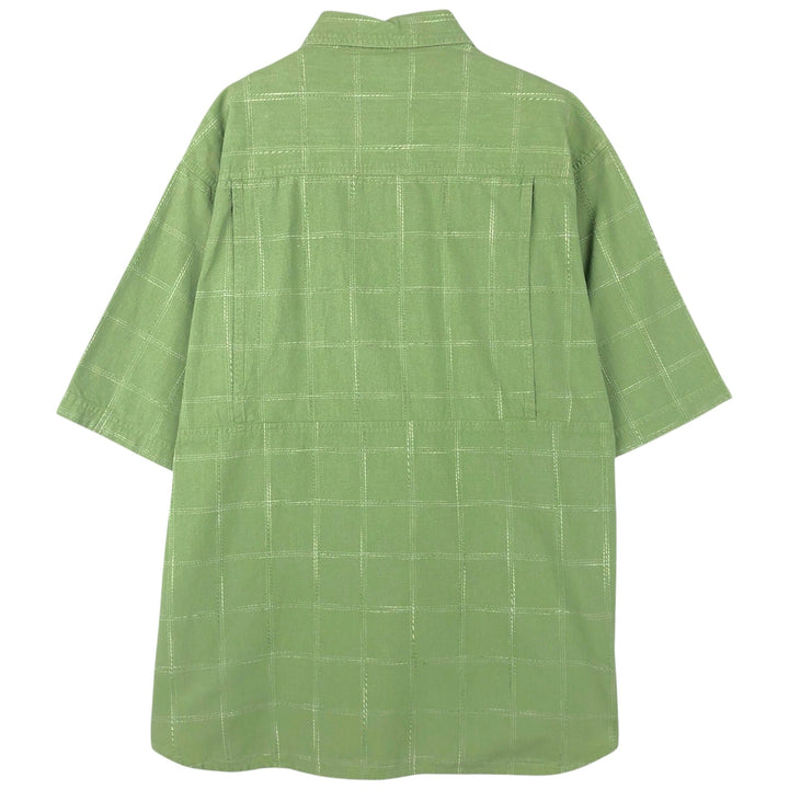 Columbia RIVER LODGE Short-Sleeve Cotton Check Shirt, Men's Size M (approx.) cotton green type Vintage Second Hand