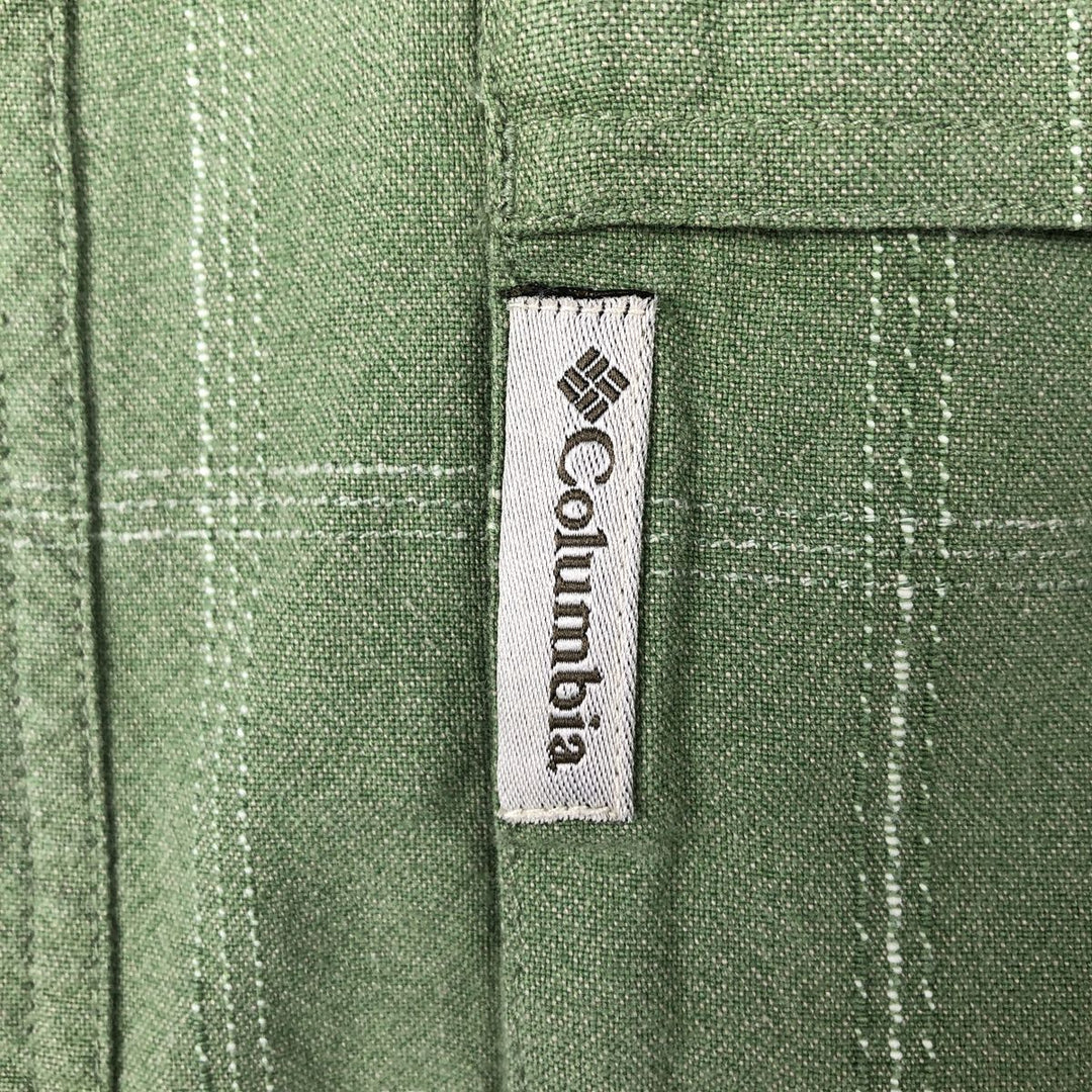 Columbia RIVER LODGE Short-Sleeve Cotton Check Shirt, Men's Size M (approx.) cotton green type Vintage Second Hand