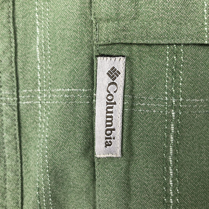 Columbia RIVER LODGE Short-Sleeve Cotton Check Shirt, Men's Size M (approx.) cotton green type Vintage Second Hand
