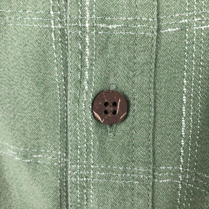 Columbia RIVER LODGE Short-Sleeve Cotton Check Shirt, Men's Size M (approx.) cotton green type Vintage Second Hand