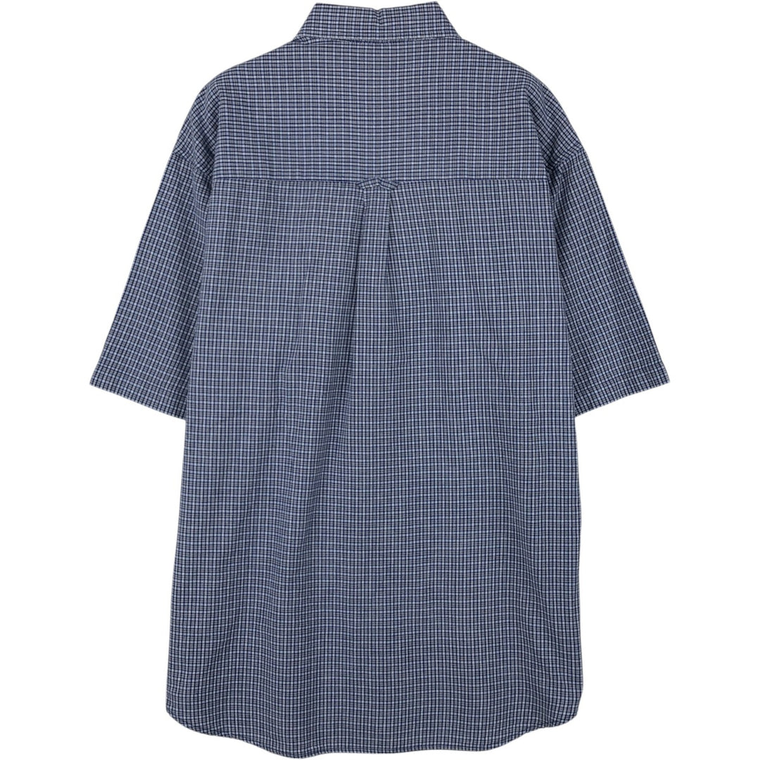 2000'S Columbia Short Sleeve Button-Down Check Shirt, Men's Size Medium cotton blue type Vintage Second Hand