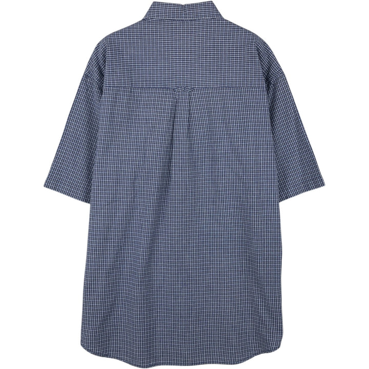 2000'S Columbia Short Sleeve Button-Down Check Shirt, Men's Size Medium cotton blue type Vintage Second Hand