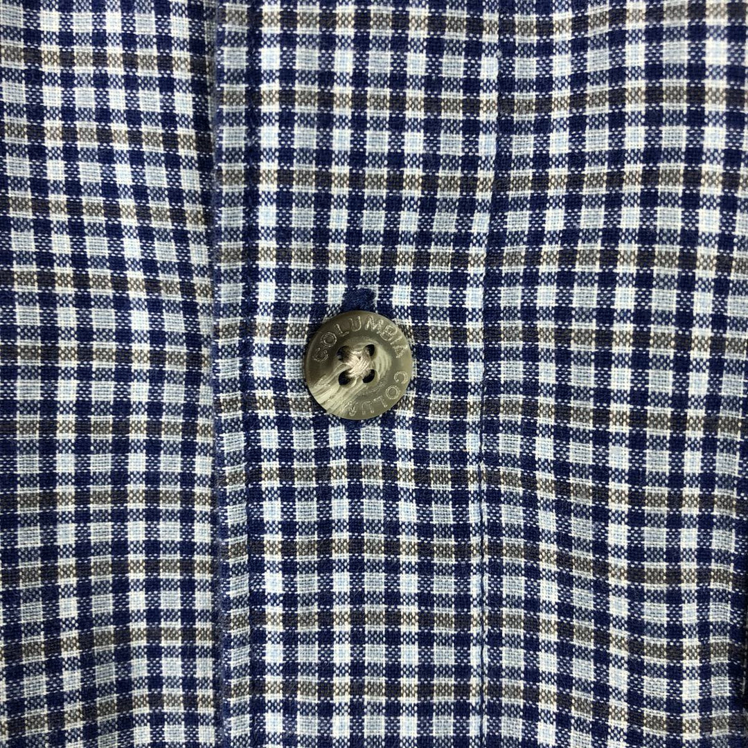 2000'S Columbia Short Sleeve Button-Down Check Shirt, Men's Size Medium cotton blue type Vintage Second Hand