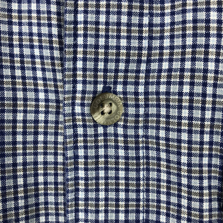 2000'S Columbia Short Sleeve Button-Down Check Shirt, Men's Size Medium cotton blue type Vintage Second Hand