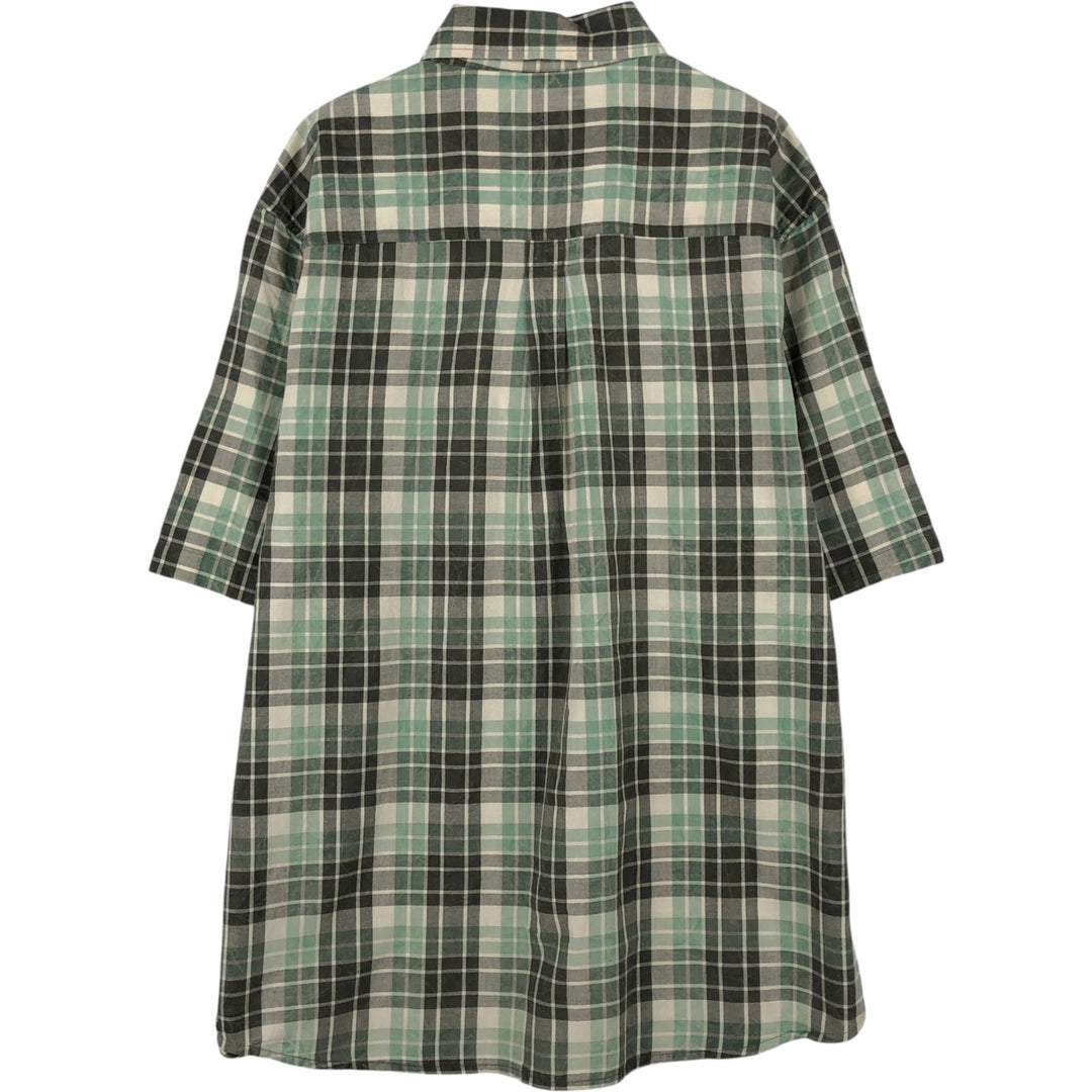 2000'S Woolrich Short-Sleeve Cotton Check Shirt, Men's Size L (approx.) cotton green type Vintage Second Hand