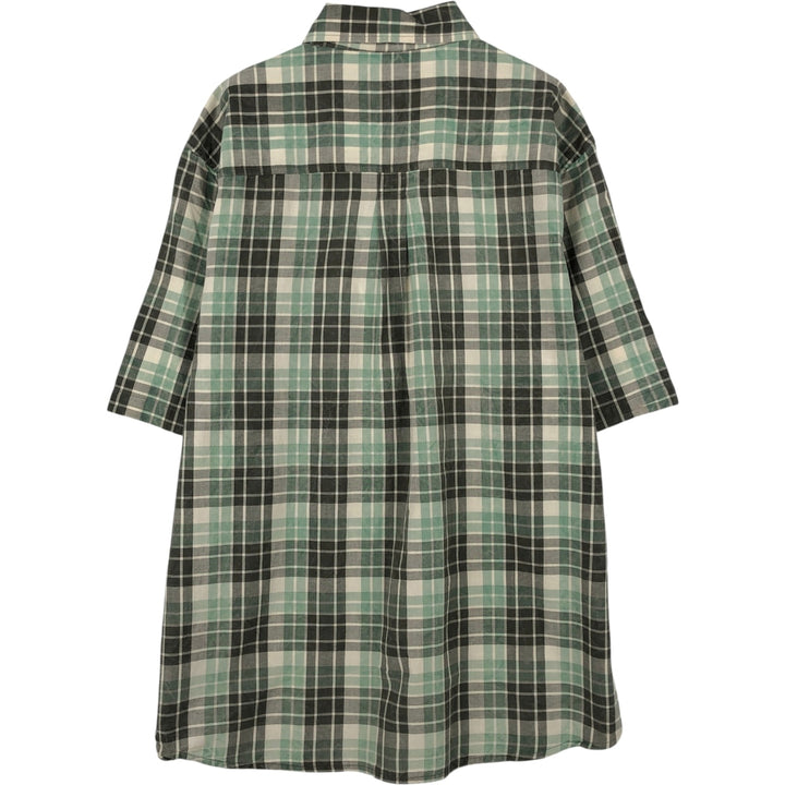 2000'S Woolrich Short-Sleeve Cotton Check Shirt, Men's Size L (approx.) cotton green type Vintage Second Hand