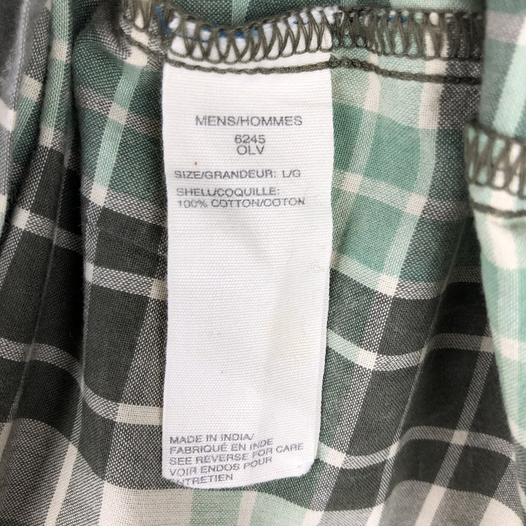 2000'S Woolrich Short-Sleeve Cotton Check Shirt, Men's Size L (approx.) cotton green type Vintage Second Hand