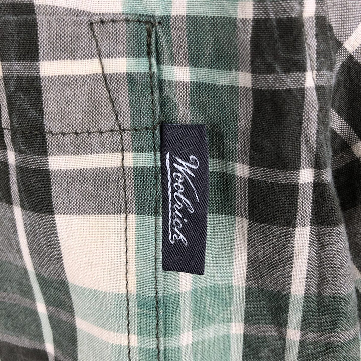 2000'S Woolrich Short-Sleeve Cotton Check Shirt, Men's Size L (approx.) cotton green type Vintage Second Hand