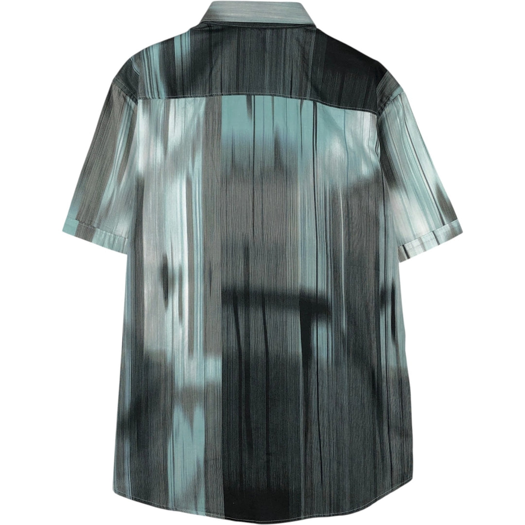 2000'S Calvin Klein all-over print short-sleeved cotton shirt, men's size L (approx.) cotton Emerald green Vintage Second Hand