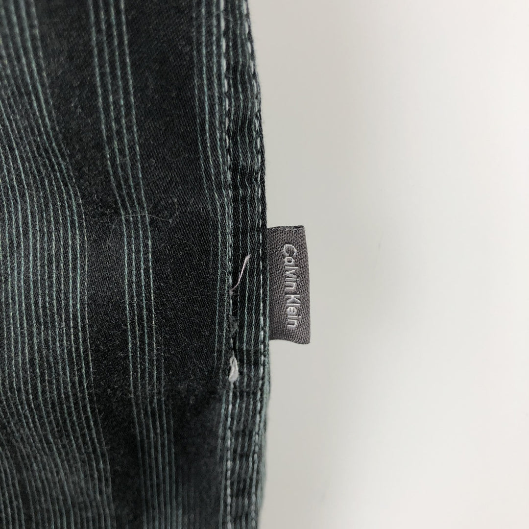 2000'S Calvin Klein all-over print short-sleeved cotton shirt, men's size L (approx.) cotton Emerald green Vintage Second Hand