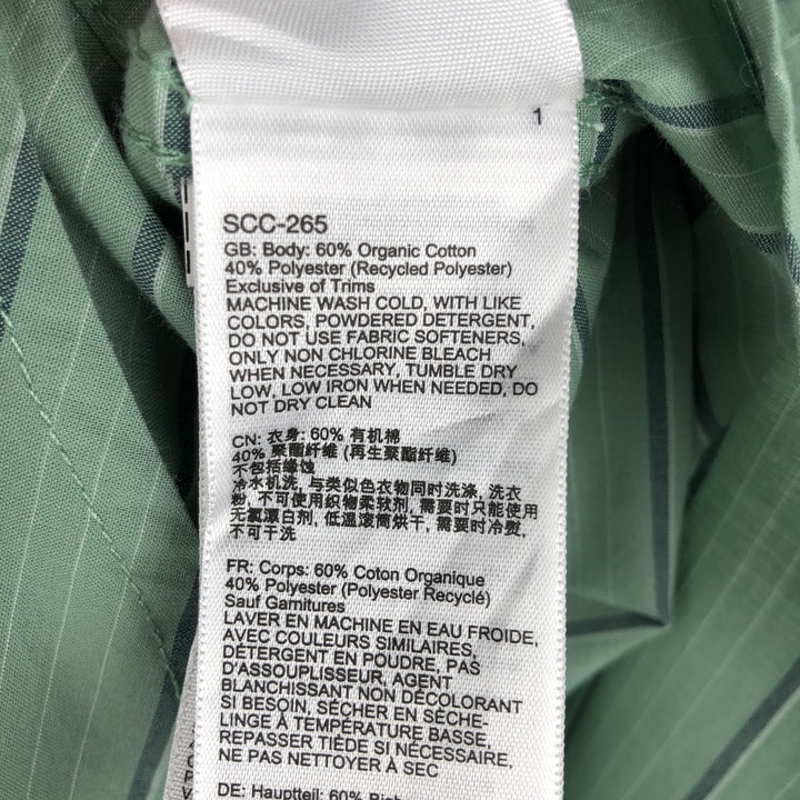 Marmot Border Pattern Pullover Short-Sleeve Cotton Shirt, Men's Size L (approx.) Organic cotton green type yellow green Vintage Second Hand