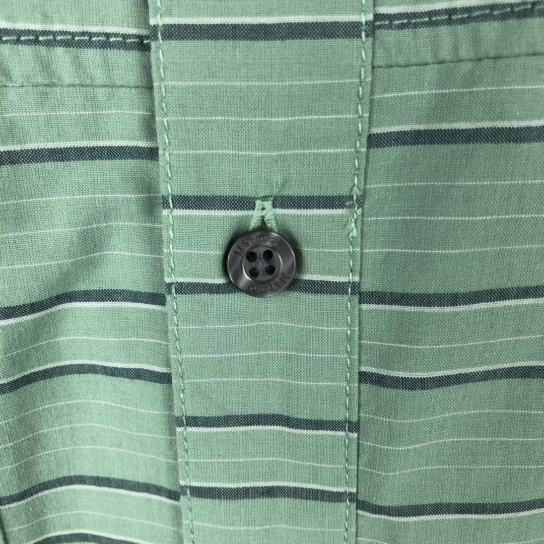 Marmot Border Pattern Pullover Short-Sleeve Cotton Shirt, Men's Size L (approx.) Organic cotton green type yellow green Vintage Second Hand