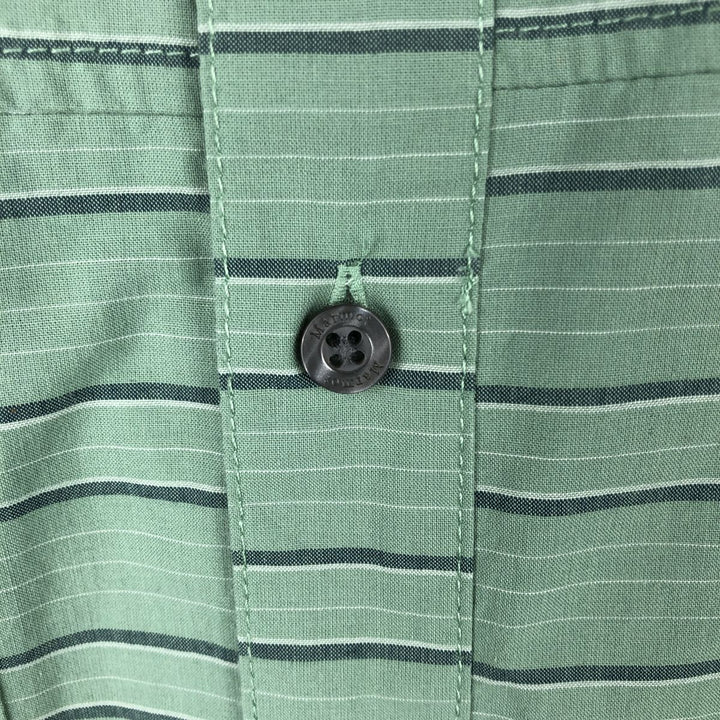 Marmot Border Pattern Pullover Short-Sleeve Cotton Shirt, Men's Size L (approx.) Organic cotton green type yellow green Vintage Second Hand