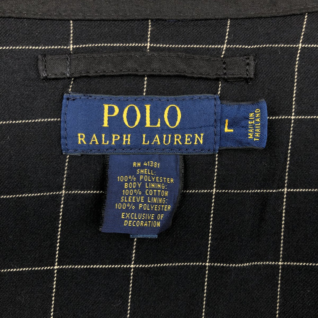 Ralph Lauren POLO RALPH LAUREN Swing Top Sports Jacket Men's L size polyester black type Vintage Second Hand