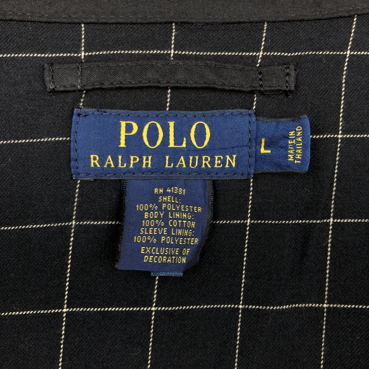 Ralph Lauren POLO RALPH LAUREN Swing Top Sports Jacket Men's L size polyester black type Vintage Second Hand