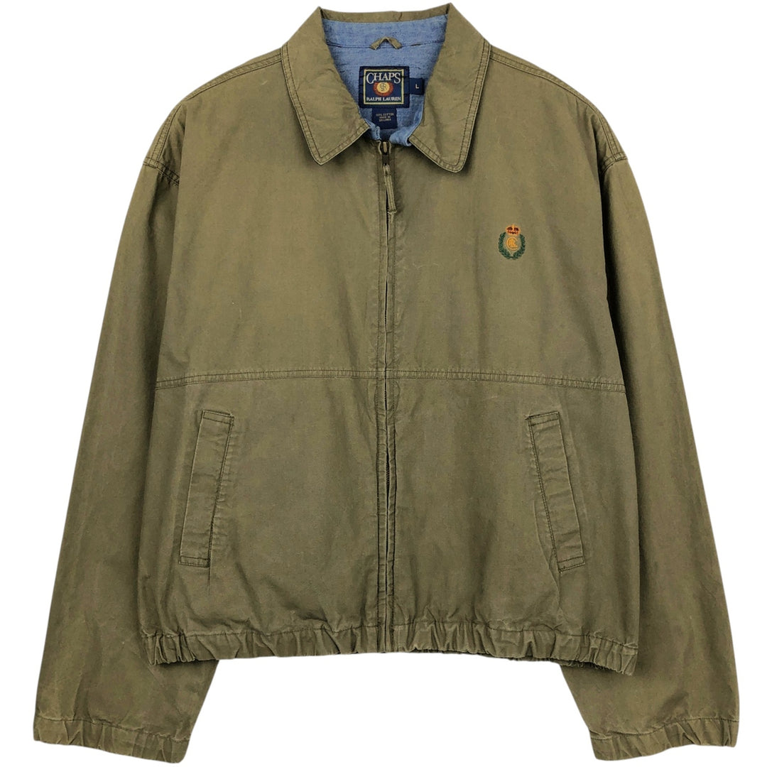 80'S Ralph Lauren CHAPS swing top sports jacket, men's size L, vintage cotton Khaki type Vintage Second Hand