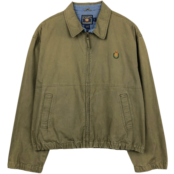 80'S Ralph Lauren CHAPS swing top sports jacket, men's size L, vintage cotton Khaki type Vintage Second Hand
