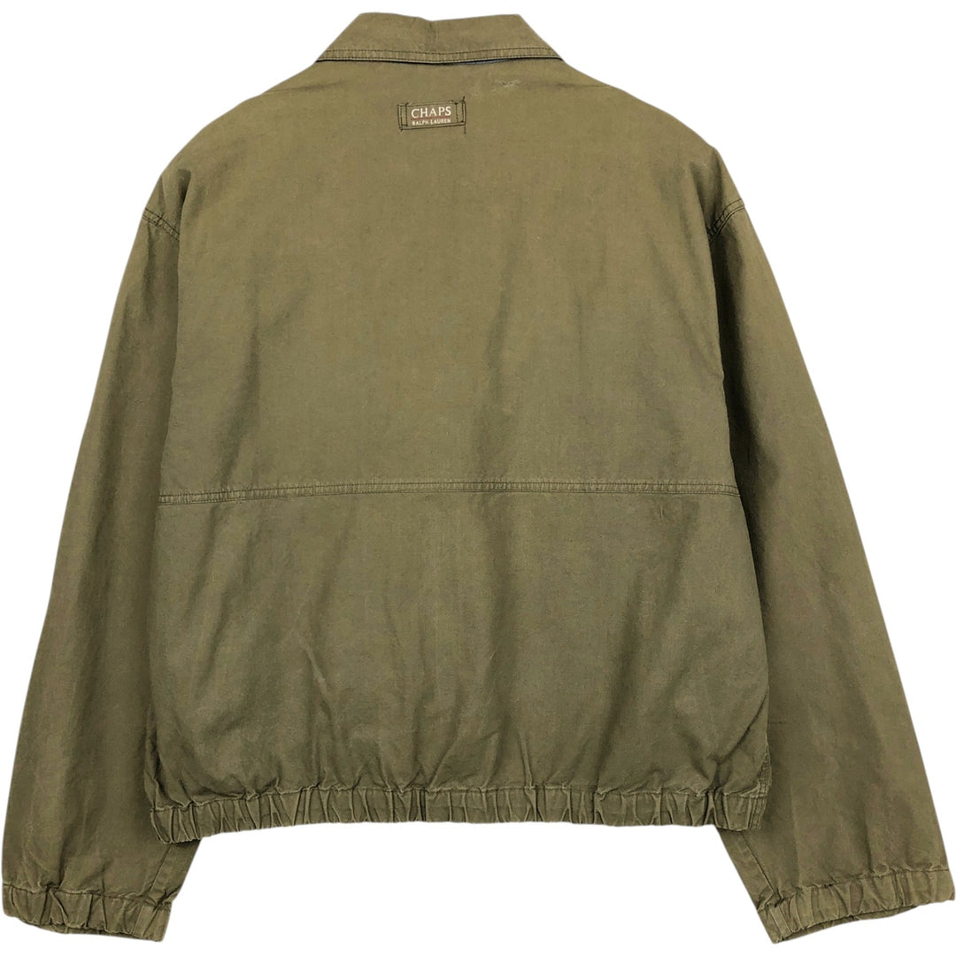 80'S Ralph Lauren CHAPS swing top sports jacket, men's size L, vintage cotton Khaki type Vintage Second Hand