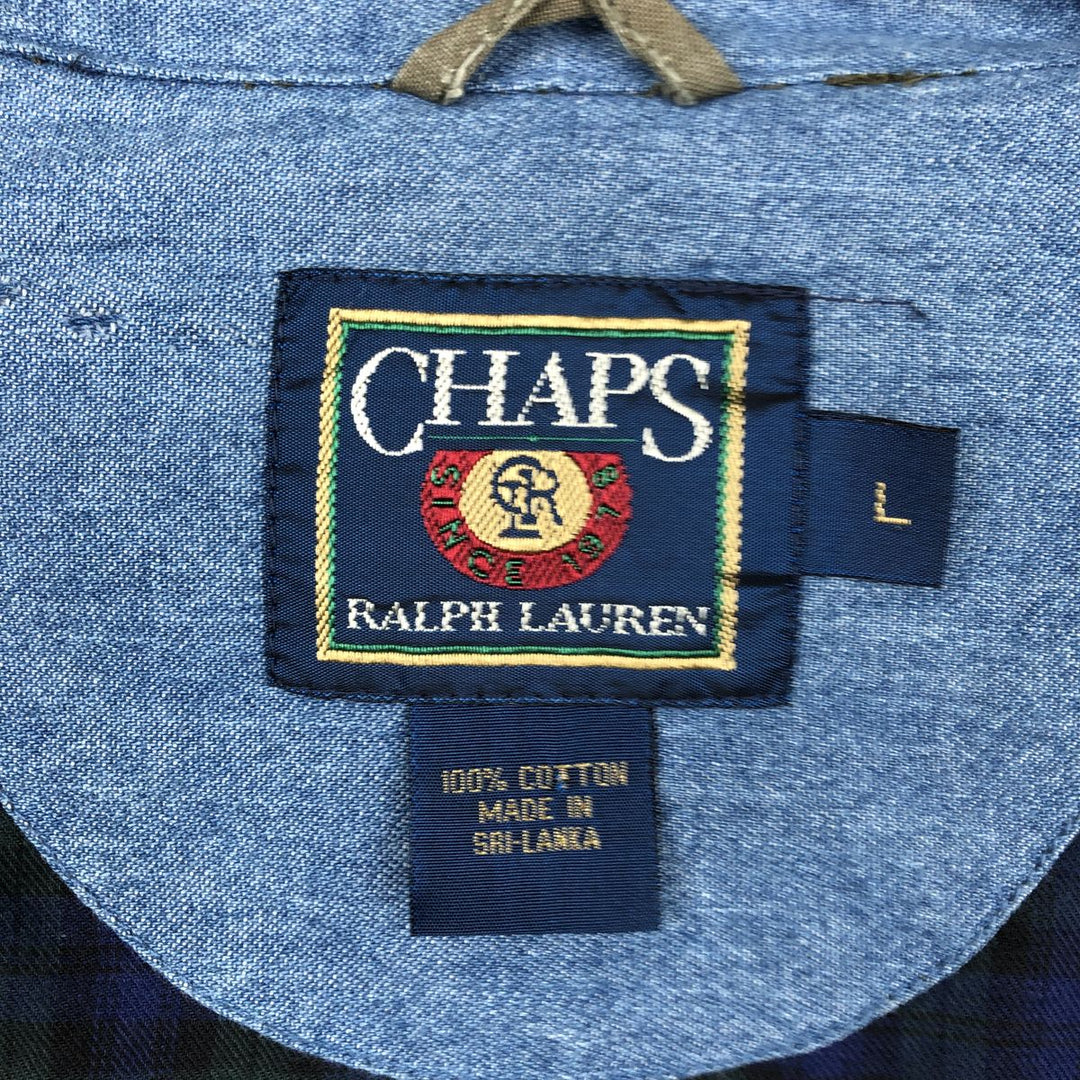 80'S Ralph Lauren CHAPS swing top sports jacket, men's size L, vintage cotton Khaki type Vintage Second Hand