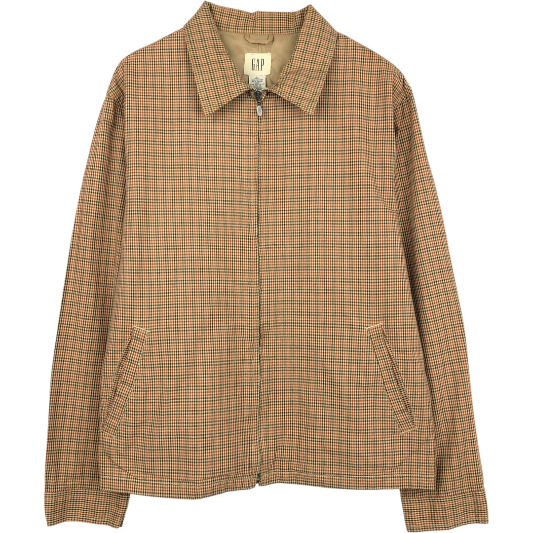 90'S GAP Old Gap Check Pattern Swing Top Sport Jacket Men's Size L (approx.) Vintage cotton Beige type Vintage Second Hand