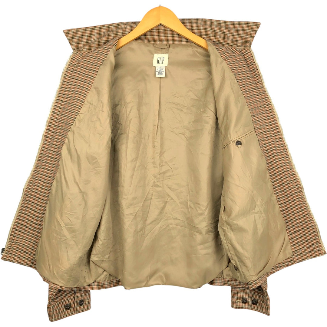 90'S GAP Old Gap Check Pattern Swing Top Sport Jacket Men's Size L (approx.) Vintage cotton Beige type Vintage Second Hand