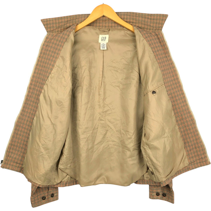90'S GAP Old Gap Check Pattern Swing Top Sport Jacket Men's Size L (approx.) Vintage cotton Beige type Vintage Second Hand