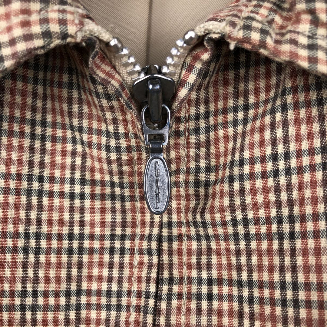90'S GAP Old Gap Check Pattern Swing Top Sport Jacket Men's Size L (approx.) Vintage cotton Beige type Vintage Second Hand