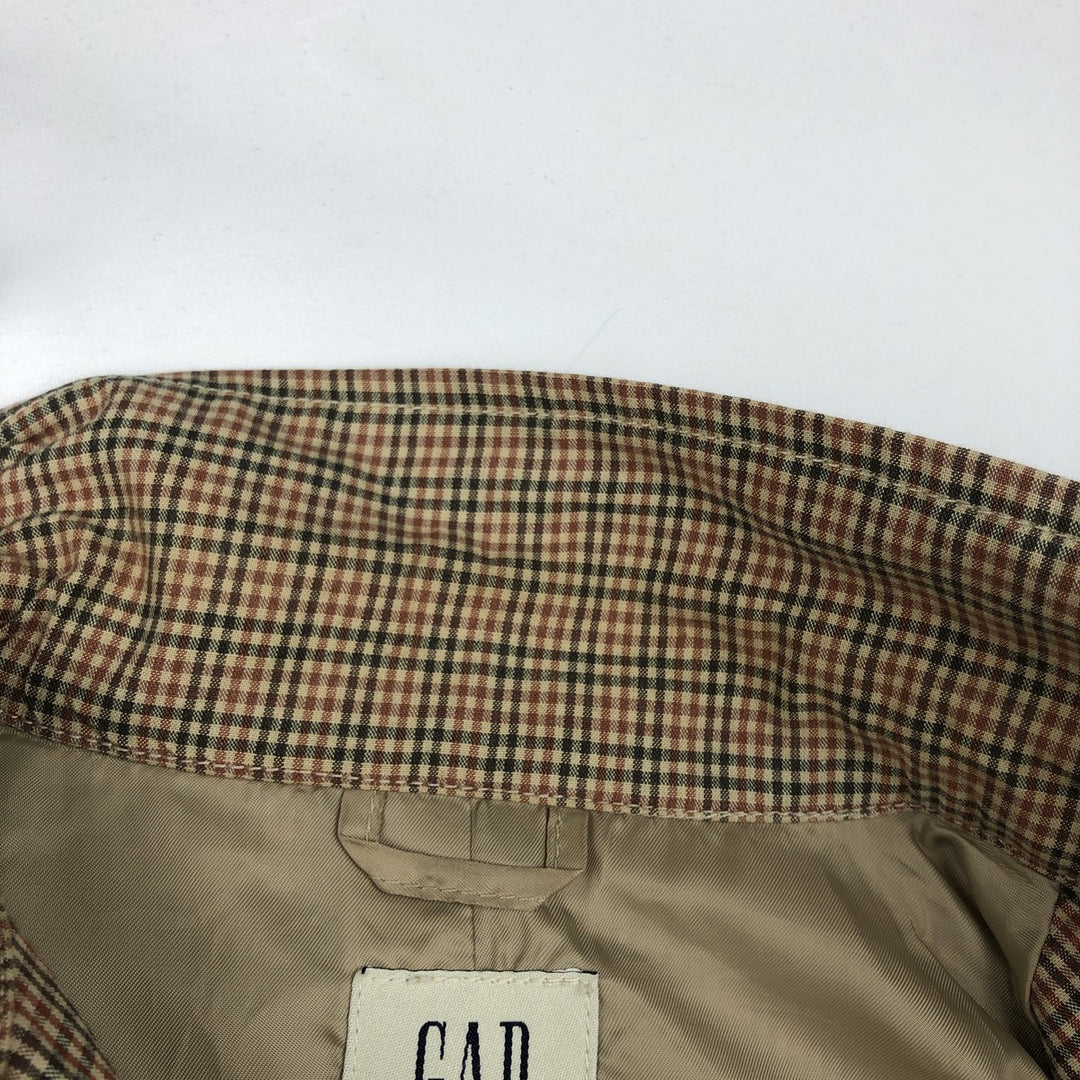 90'S GAP Old Gap Check Pattern Swing Top Sport Jacket Men's Size L (approx.) Vintage cotton Beige type Vintage Second Hand