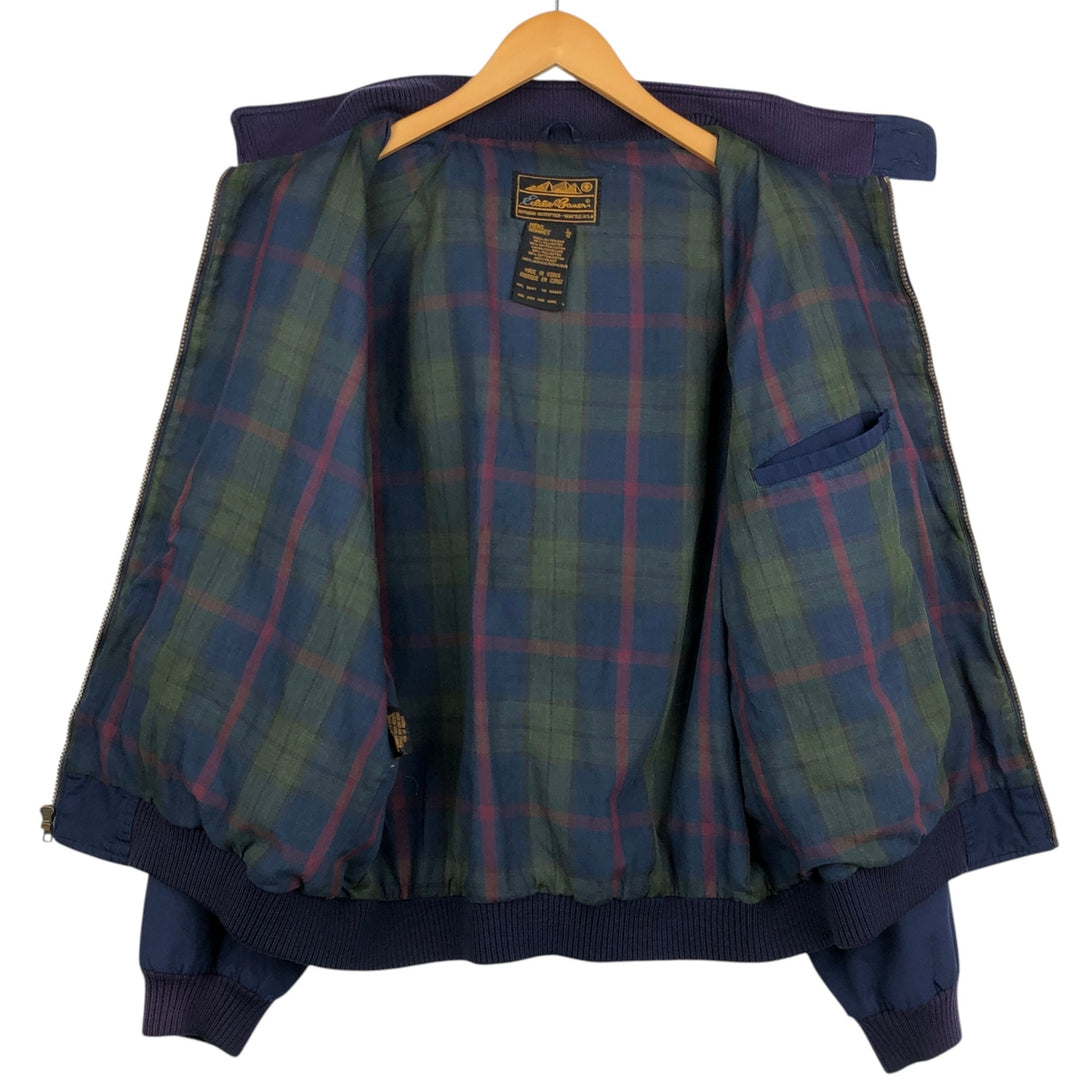 80s-90'S Eddie Bauer Harrington Jacket, Swing Top, Black Tag, Men's Size L (Equivalent), Vintage polyester navy blue type Vintage Second Hand