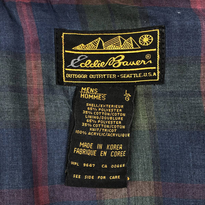80s-90'S Eddie Bauer Harrington Jacket, Swing Top, Black Tag, Men's Size L (Equivalent), Vintage polyester navy blue type Vintage Second Hand