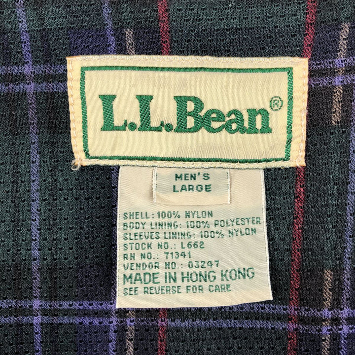 ~90'S LL Bean Harrington Jacket Swing Top Men's Size L Vintage Nylon navy blue type Vintage Second Hand