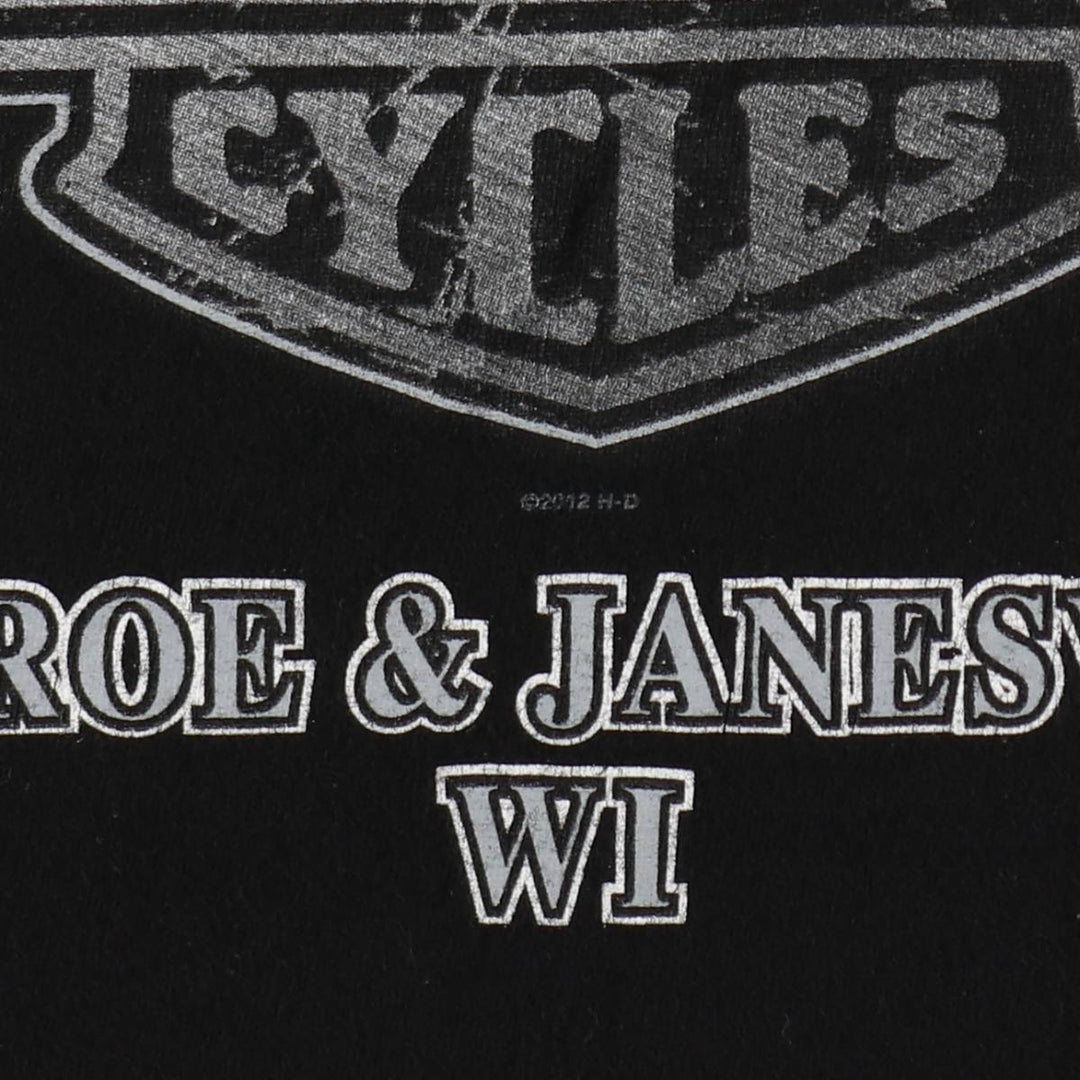 Harley-Davidson Motorcycle Bike T-shirt, Men's XXL cotton black type Vintage Second Hand
