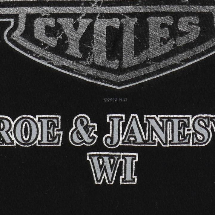 Harley-Davidson Motorcycle Bike T-shirt, Men's XXL cotton black type Vintage Second Hand