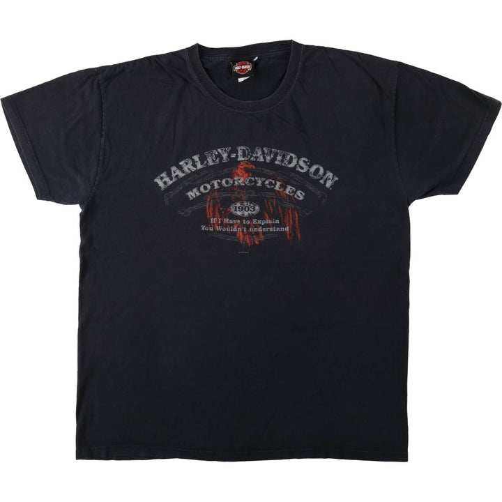 Harley-Davidson Motorcycle Bike T-shirt, Men's XL size cotton black type Vintage Second Hand