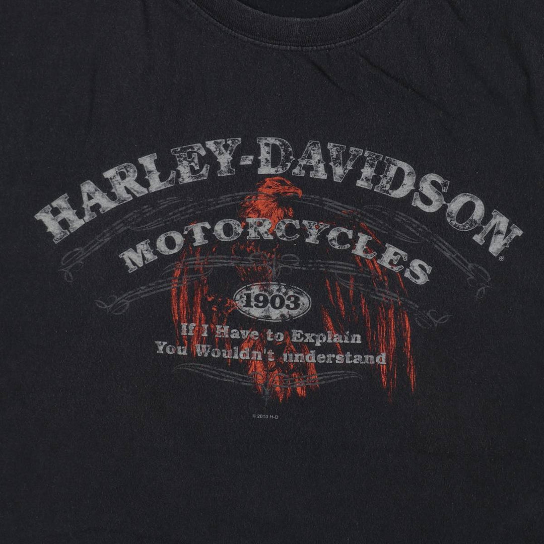 Harley-Davidson Motorcycle Bike T-shirt, Men's XL size cotton black type Vintage Second Hand