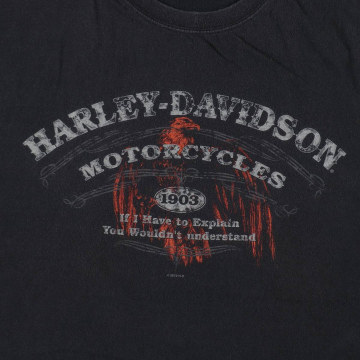 Harley-Davidson Motorcycle Bike T-shirt, Men's XL size cotton black type Vintage Second Hand