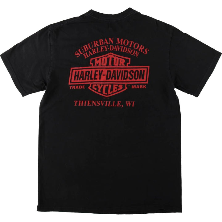 Harley-Davidson Eagle Pattern Stars and Stripes Motorcycle Bike T-shirt Men's XL unclear black type Vintage Second Hand