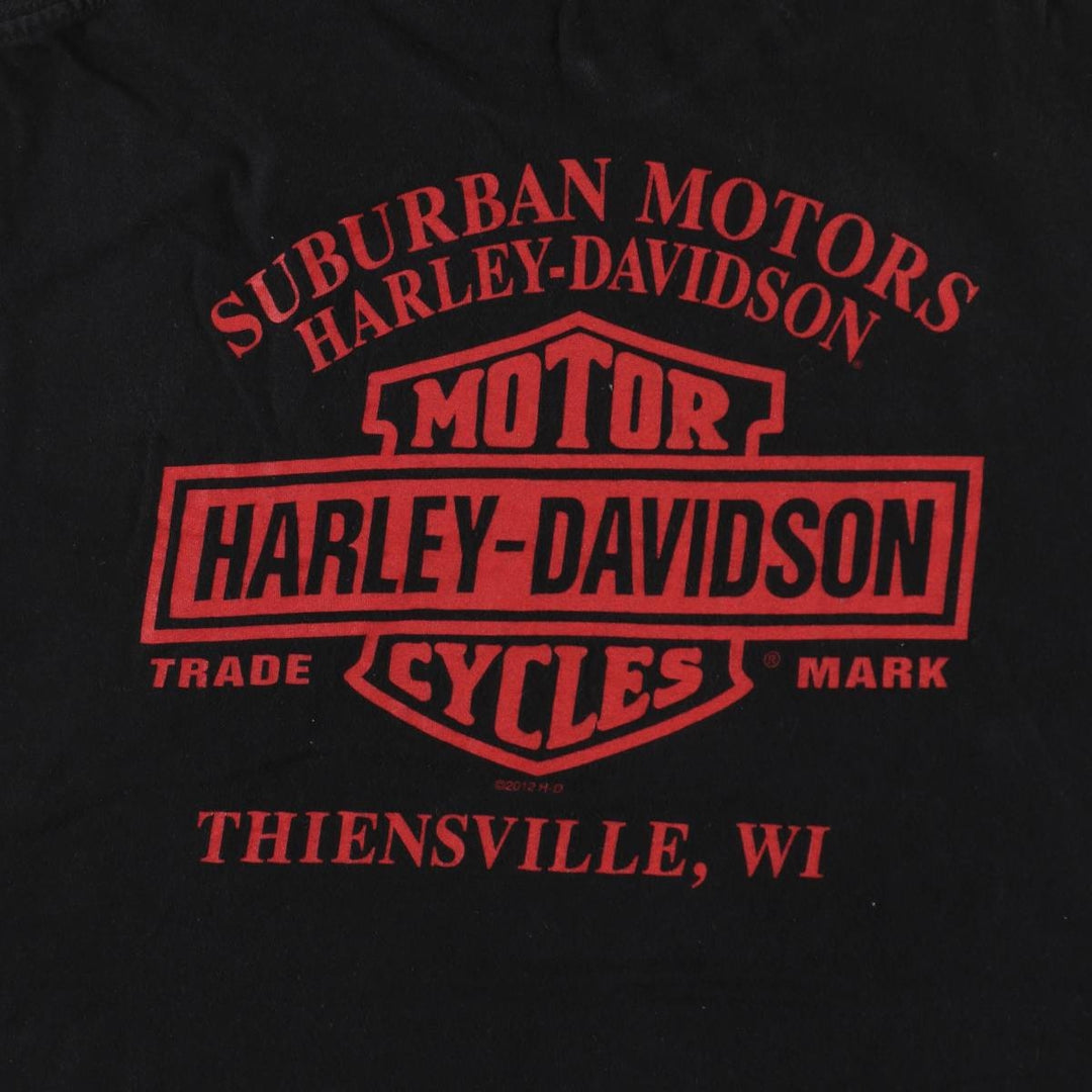 Harley-Davidson Eagle Pattern Stars and Stripes Motorcycle Bike T-shirt Men's XL unclear black type Vintage Second Hand