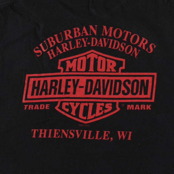 Harley-Davidson Eagle Pattern Stars and Stripes Motorcycle Bike T-shirt Men's XL unclear black type Vintage Second Hand