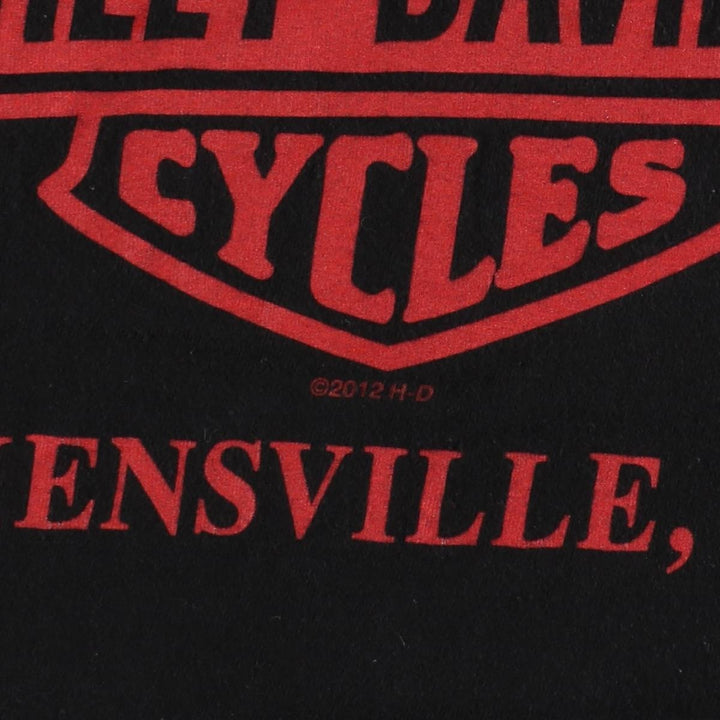 Harley-Davidson Eagle Pattern Stars and Stripes Motorcycle Bike T-shirt Men's XL unclear black type Vintage Second Hand