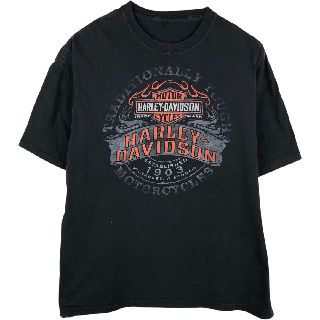Harley-Davidson Motorcycle Bike T-shirt, Men's XL size unclear black type Vintage Second Hand