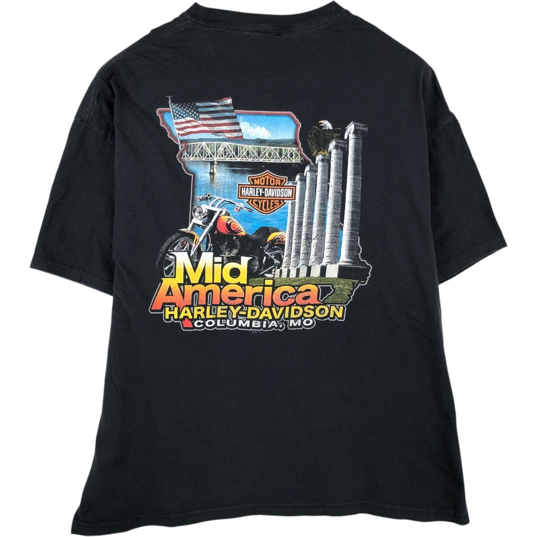 Harley-Davidson Motorcycle Bike T-shirt, Men's XL size unclear black type Vintage Second Hand