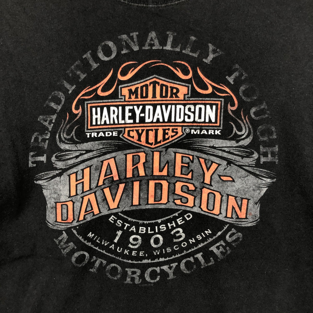 Harley-Davidson Motorcycle Bike T-shirt, Men's XL size unclear black type Vintage Second Hand