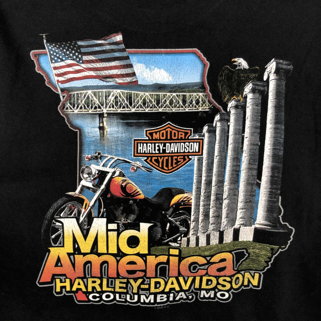 Harley-Davidson Motorcycle Bike T-shirt, Men's XL size unclear black type Vintage Second Hand