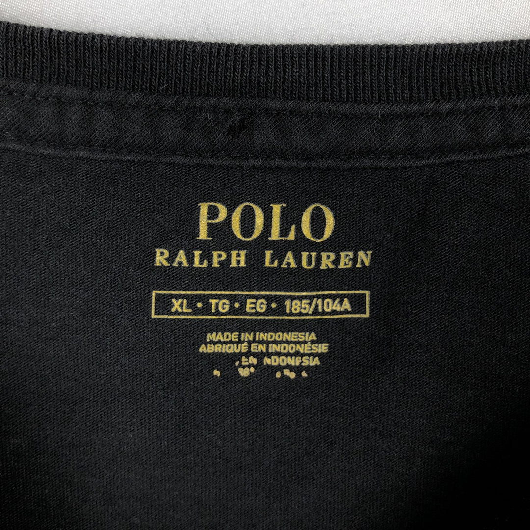 Ralph Lauren POLO RALPH LAUREN long-sleeved T-shirt, men's size XL cotton black type Vintage Second Hand